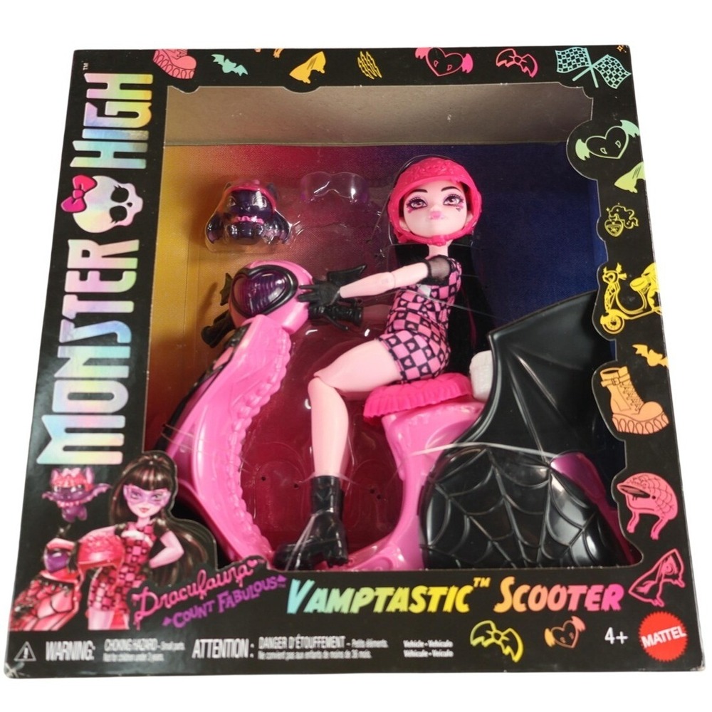 Monster High Draculaura Vamptastic Scooter Doll‎ Set Mattel Count Fabulous